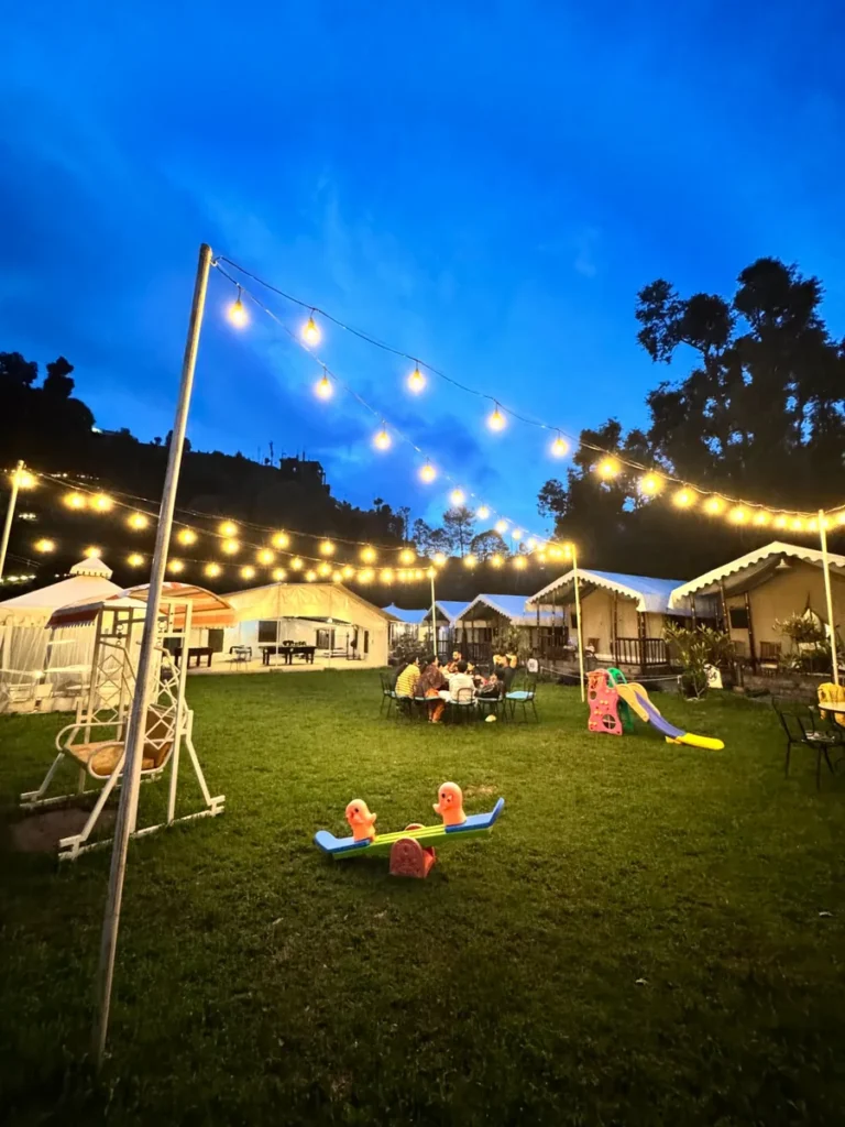 Blue hour evening at resort